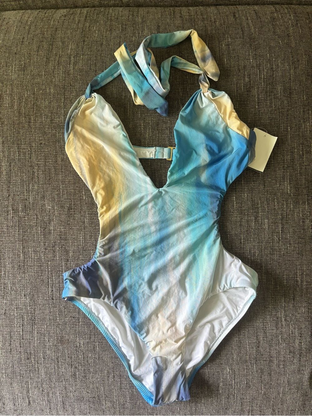 BCBGMaxazria plunge Halter Monokini. Size 4 - Picture 4 of 5